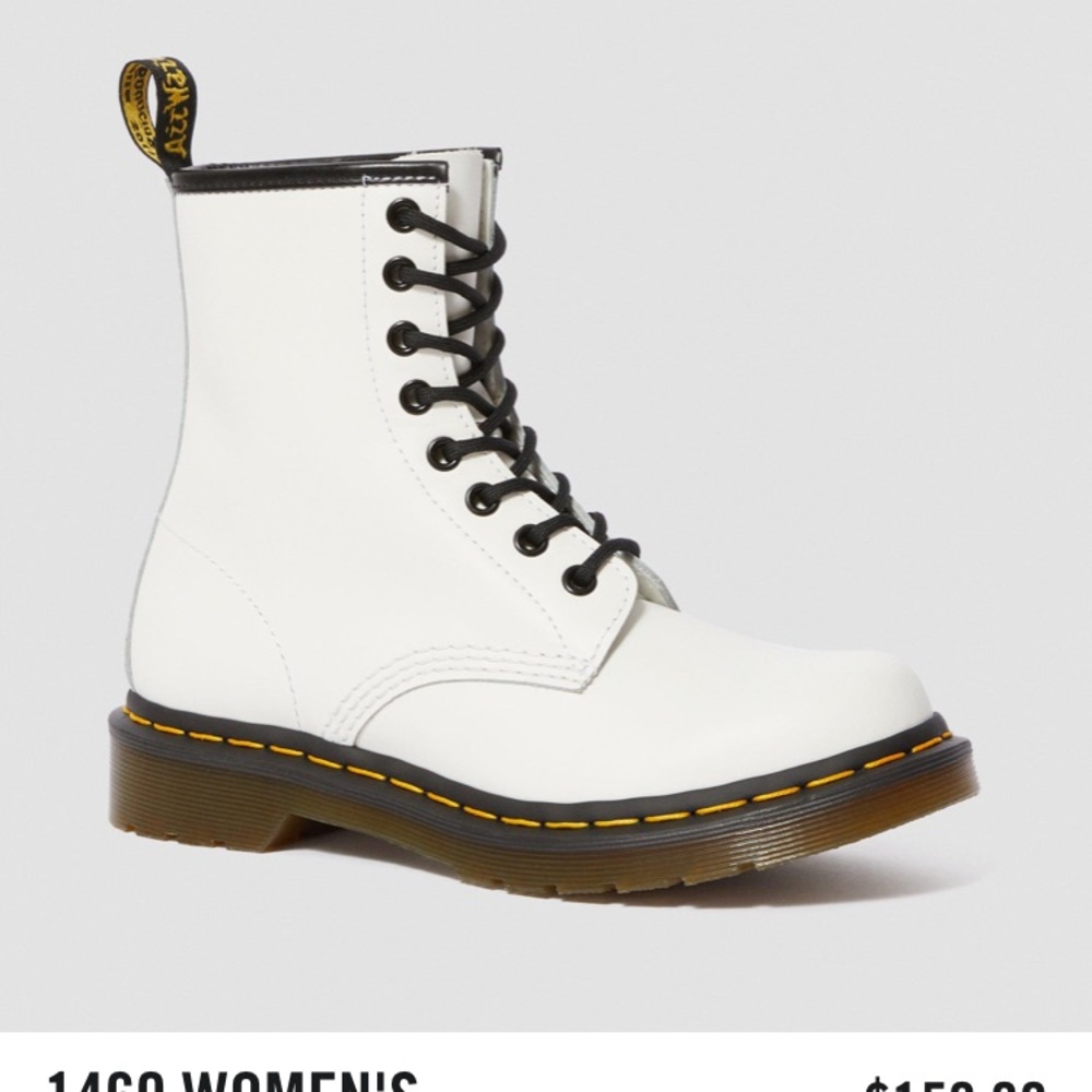 Dr. Martens 1460 SMOOTH WHITE LEATHER Boots.